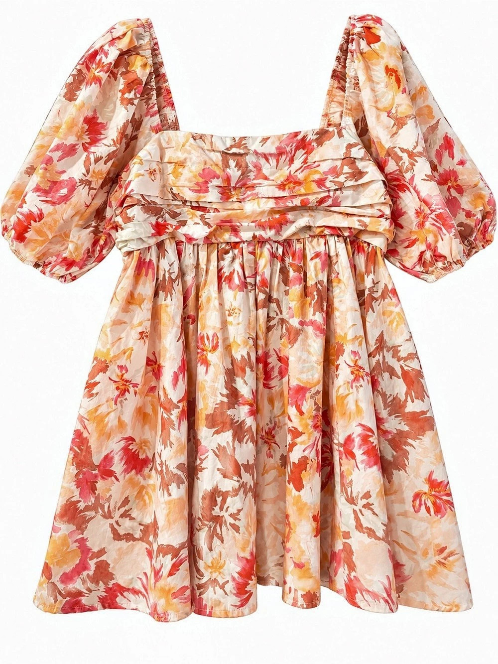 Abercrombie & Fitch Emerson Poplin Puff Sleeve Mini in Fall Floral - Size XL